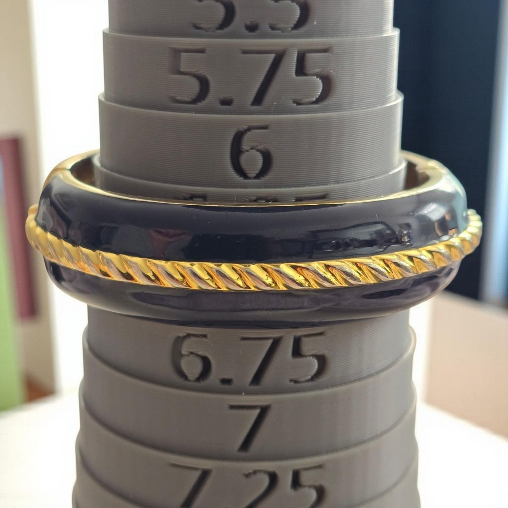 Vintage Saint John Navy Blue & Gold Enamel Bangle w/Rope‎ Detail Signed Bracelet - Picture 8 of 11